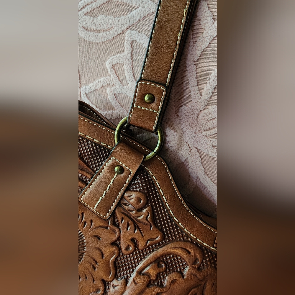 BOC Brown Embossed Shoulder Bag - Picture 3 of 8